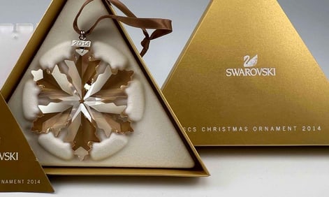 Swarovski Crystal Scs Snowflake Ornament, 2014, With Original Box