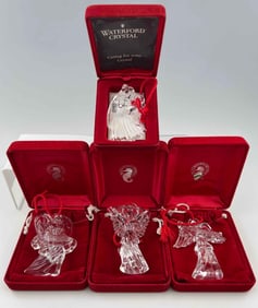 Four Waterford Crystal Angel Ornaments