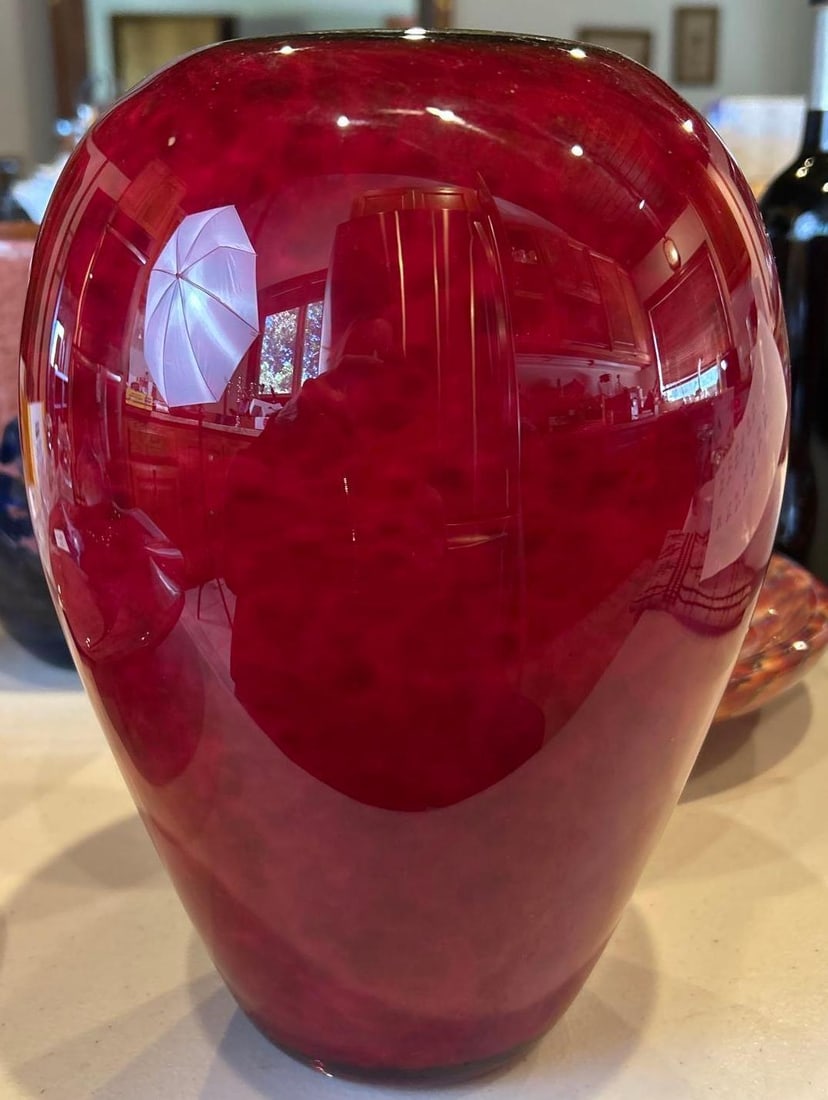 Hand Blown Artist Signed Art Glass Vase (1 of 6)
