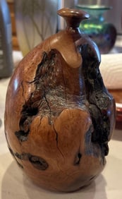 Mid-Century Modern Burlwood Bud Vase