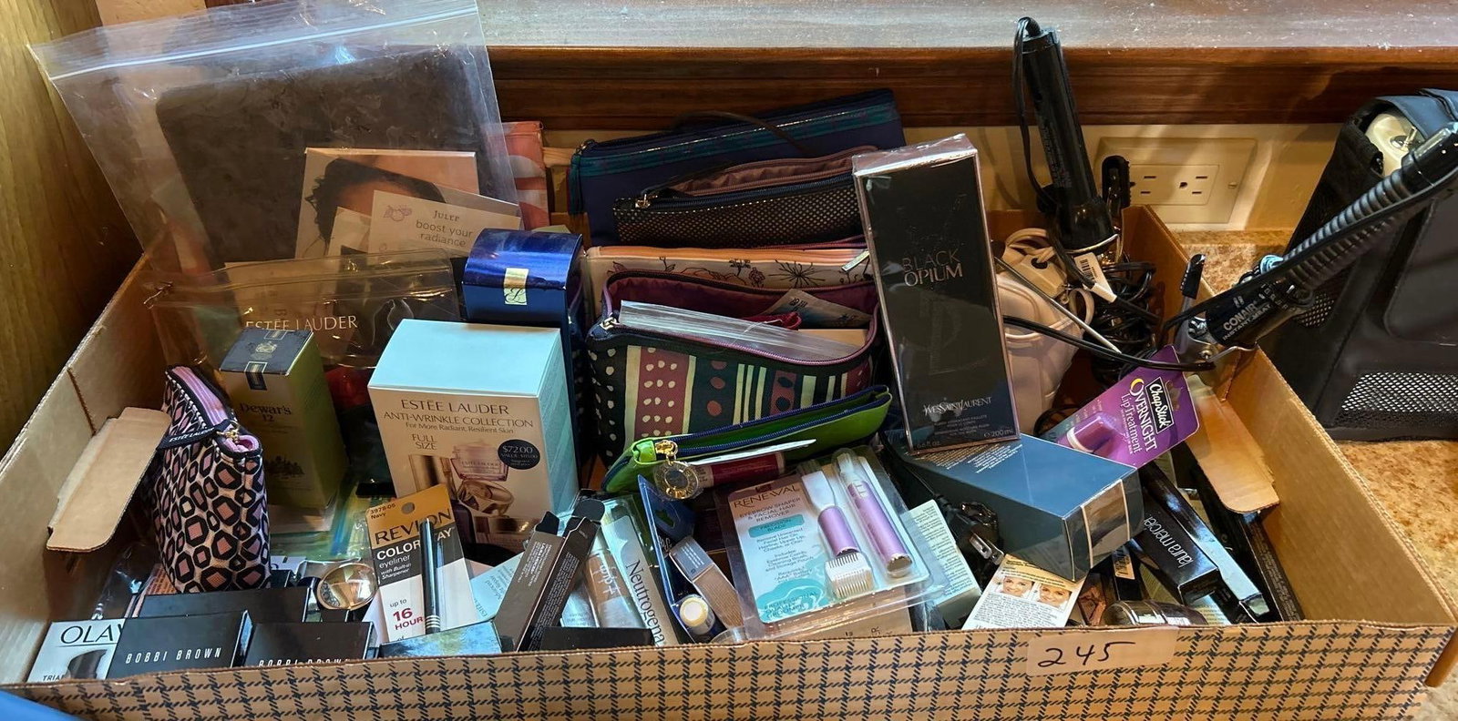 Large Lot Of Makeup, Vintage Blow Dryer, Curling Irons, And Much More: Large lot of makeup, vintage blow dryer, curling irons, and much more.