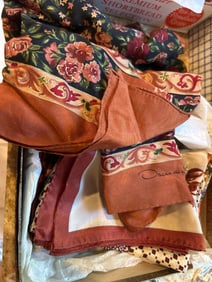 Grouping Of Vintage Scarves To Include Oscar De La Renta