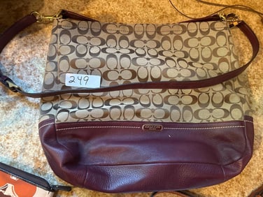 Coach Canvas & Pebbled Leather Hobo Bag