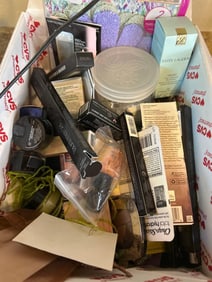 Box Of Makeup, Nail Care And Self-Care Items