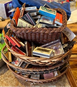 Four Baskets Of Vintage Matchbooks