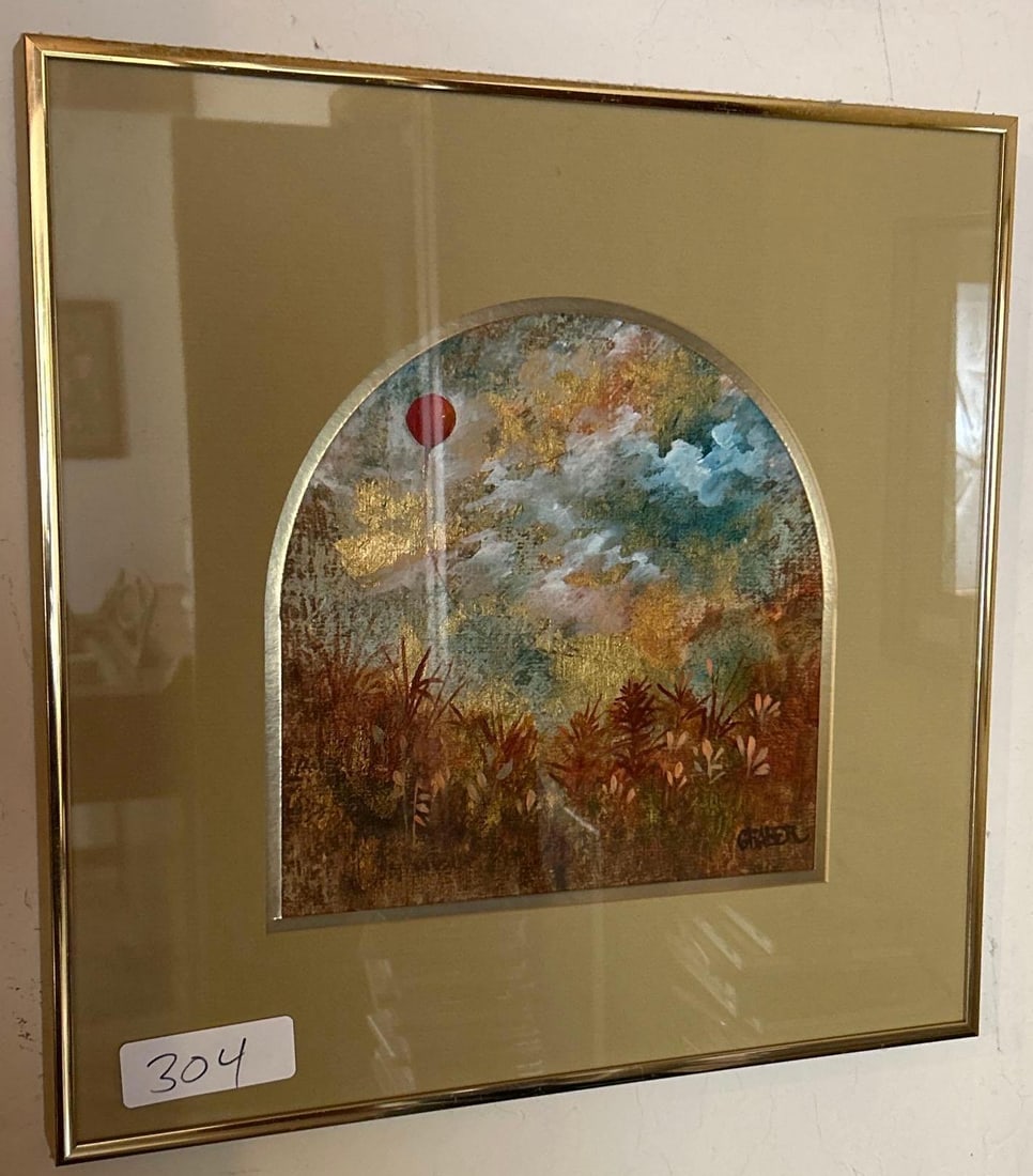 Mixed Media Framed Artwork With Red Balloon (1 of 4)