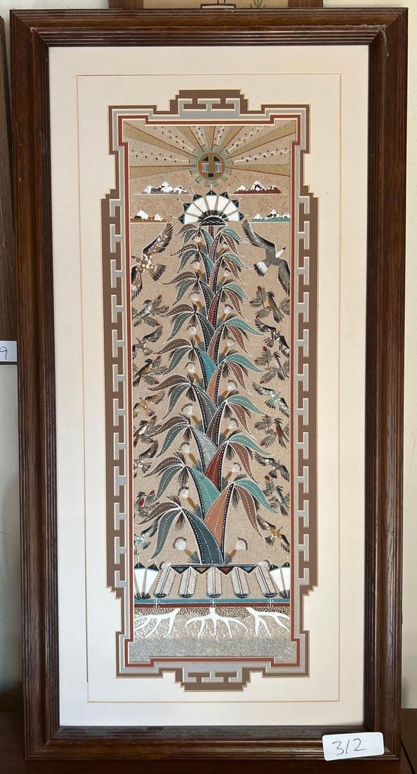 Sammy Meyerson, Tree Of Life, Navajo Sand, Painting: Sammy Meyerson, Tree Of Life, Navajo sand, painting.