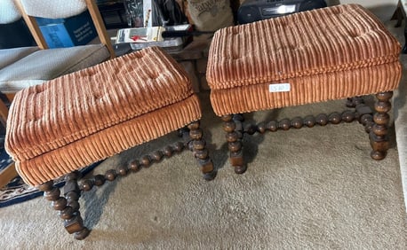 Pair Of Upholstered Ottomans