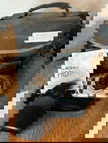 Vintage Nikon 35Mm Camera With Tele Photo Lens