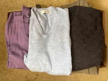 Lot Of Men'S Sweaters Including Christian Dior, Cashmere, Wool, And Pima Cotton