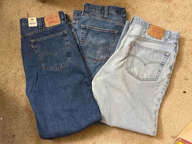 Three Pairs Men'S Levi'S Jeans, Sizes 38X30 And 40X30