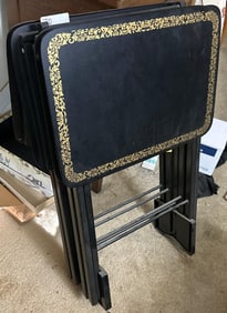 Set Of Four Mid Century Folding Tv Trays