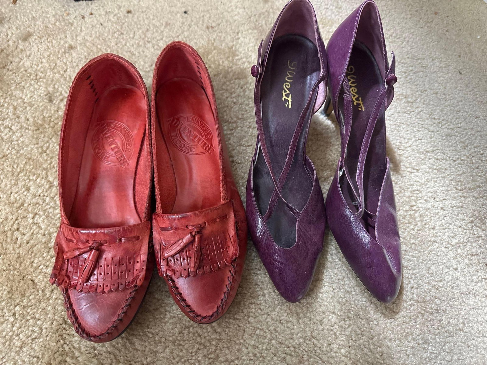 Two Pairs Of Ladies Vintage Shoes Size 8: two pairs of ladies vintage shoes size 8.