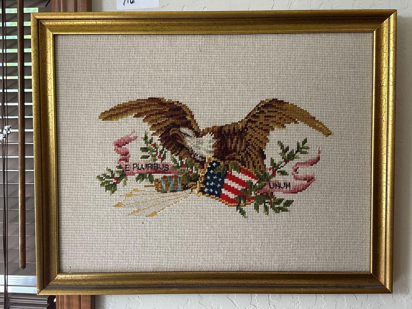 American Eagle Framed Needlework (1 of 1)