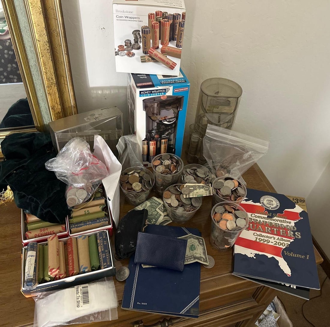 Large Lot Of Coins, Paper Currency, Coin Sorters & Coin Wrappers (1 of 14)