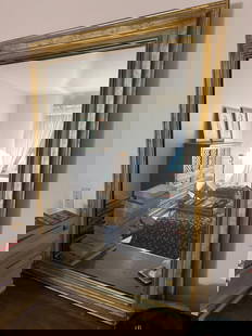 Large Vintage Gilt Wall Mirror: Large vintage gilt wall mirror.