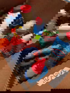 Cleaning Supplies And Fabric Shaver: Cleaning supplies and fabric shaver.