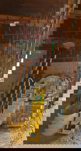 Gardener'S Lot Of Tools & Materials, Including Tomato Cages, Pop Up Tomatoes Accelerators, Rake,: Gardener's Lot of Tools & Materials, including tomato cages, pop up tomatoes accelerators, rake, shovel, garden covers, trellis, bags of soil, and more. please note that most bags of soil have been