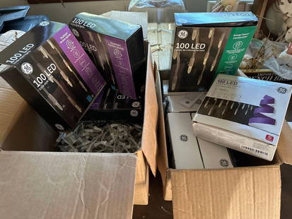 Lot Of Icicle Christmas Lights, Many In Boxes: Lot of icicle Christmas lights, many in boxes.