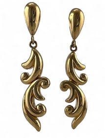 14K Scroll Earrings