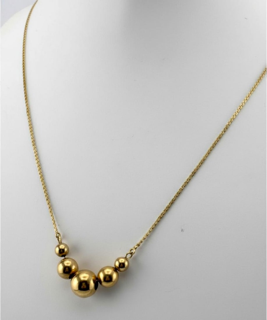 14K Yellow Gold Bead Necklace (1 of 6)