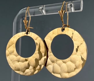 14K Gold Circle Earrings