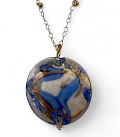 Italian 14K Art Glass Necklace