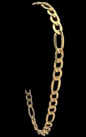 Italian 14K Gold Figaro Chain Bracelet