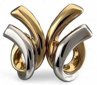 14K Yellow & White Gold Earrings