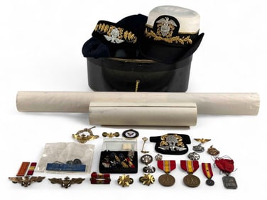 Military Badges, Medals, And Uniform Pieces Of Naval Officer Phyllis Louanna Shultz