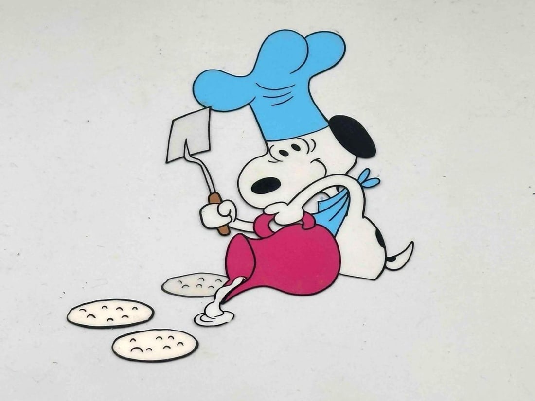 Peanuts Original Multi Layer Animation Cel, Snoopy Making Pancakes (1 of 19)