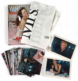 Brad Pitt & Angelina Jolie Autographed "Mrs. Smith" T-Shirt And Magazine