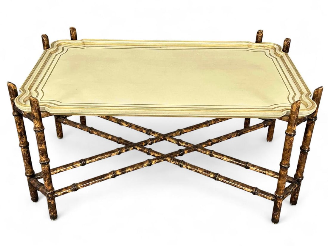 Baker Furniture Faux Bamboo Tray Top Coffee Table (1 of 20)
