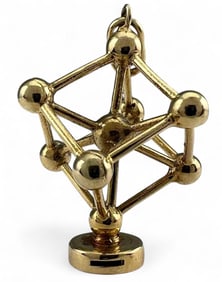 14K Mid Century Atomic Cube Charm