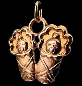 14K Yellow Gold Twins Charm Or Pendant