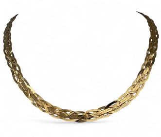 14K Woven Yellow Gold Necklace