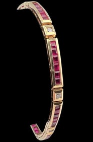 14K Ruby Diamond Bracelet
