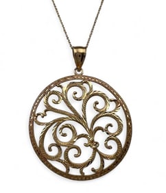 14K Gold Filigree Necklace