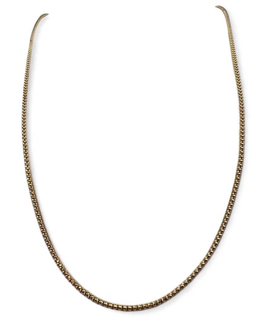 14K Yellow Gold Chain: 14K Yellow Gold Chain Necklace, 5.0g. Marked "14K Italy." Length approximately 24.0in. Width approximately 1.5mm. ALL CREDIT CARDS WILL BE MANUALLY VERIFIED PRIOR TO SHIPMENT.