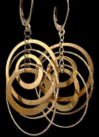 14K Interlocking Hoop Earrings