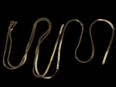 14K Gold Herringbone Chain, For Repair