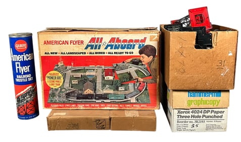 American Flyer Trains & Accessories Including Lighted Towers, Trestle Sets