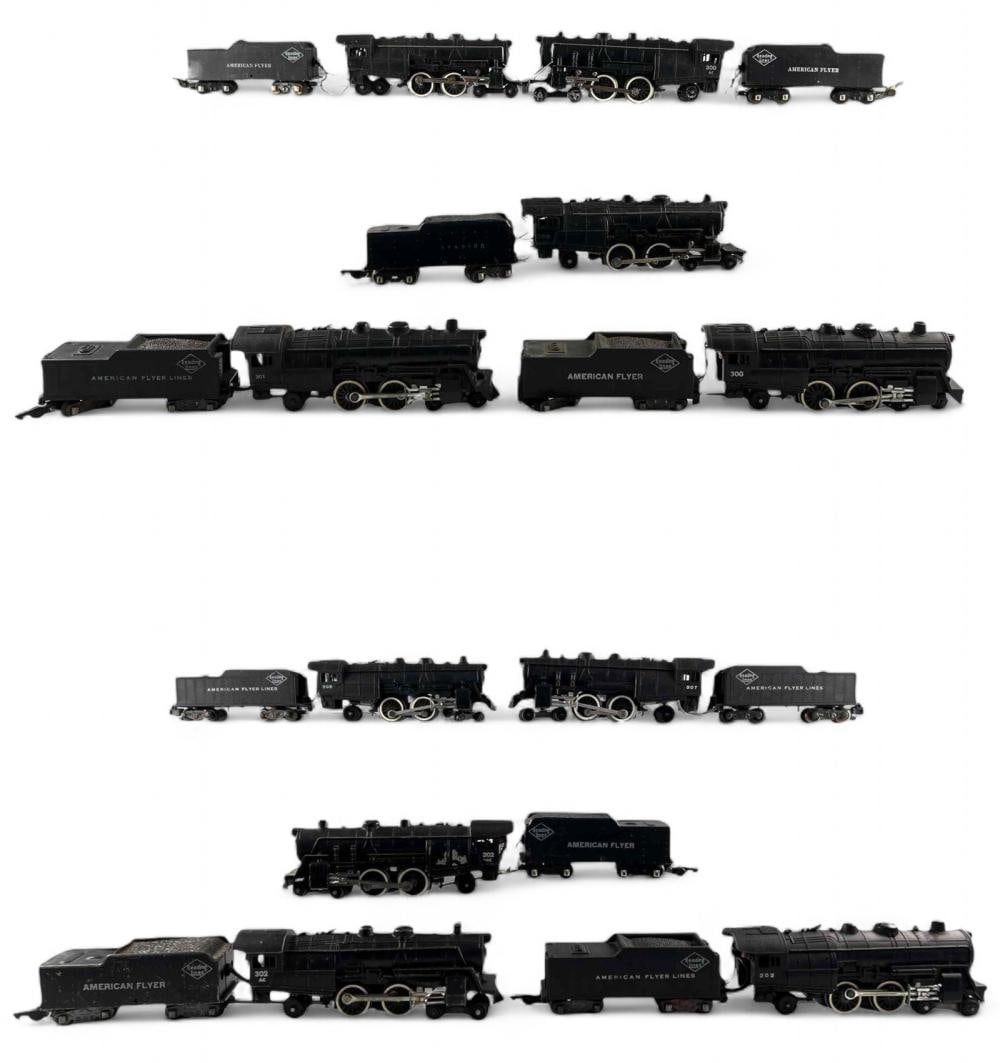 Ten American Flyer S Gauge No. 302 Engines & Tenders (1 of 12)