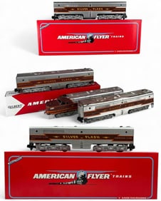 American Flyer S Gauge Silver Flash Locomotive No. 477, and Cars No. 480 & 478