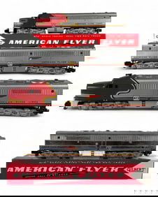 American Flyer S Gauge Santa Fe Chief Locomotive No. 470 & Cars No. 474 And 471, With Boxes