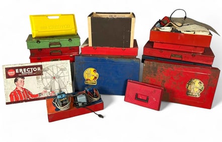 Lot Of Erector Sets, Motors & Parts