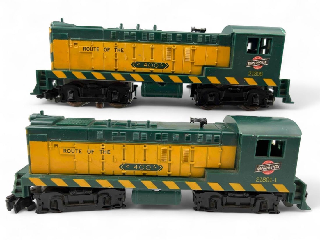 American Flyer S Gauge Chicago & Northwestern Diesel Locomotives No. 355 & No. 21801-1: American Flyer S Gauge Chicago & Northwestern Diesel Locomotives No. 355 & No. 21801-1.