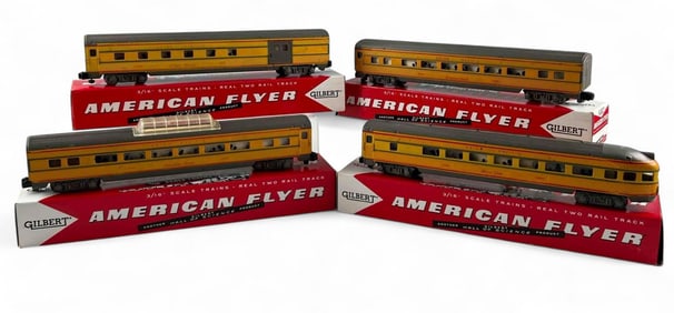 Four American Flyer S Gauge Union Pacific Passenger Cars