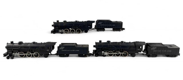 Three American Flyer S Gauge Northwestern Steam Locomotives & Tenders No. 283