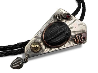 Sterling Silver Trilobite Fossil Bolo Tie